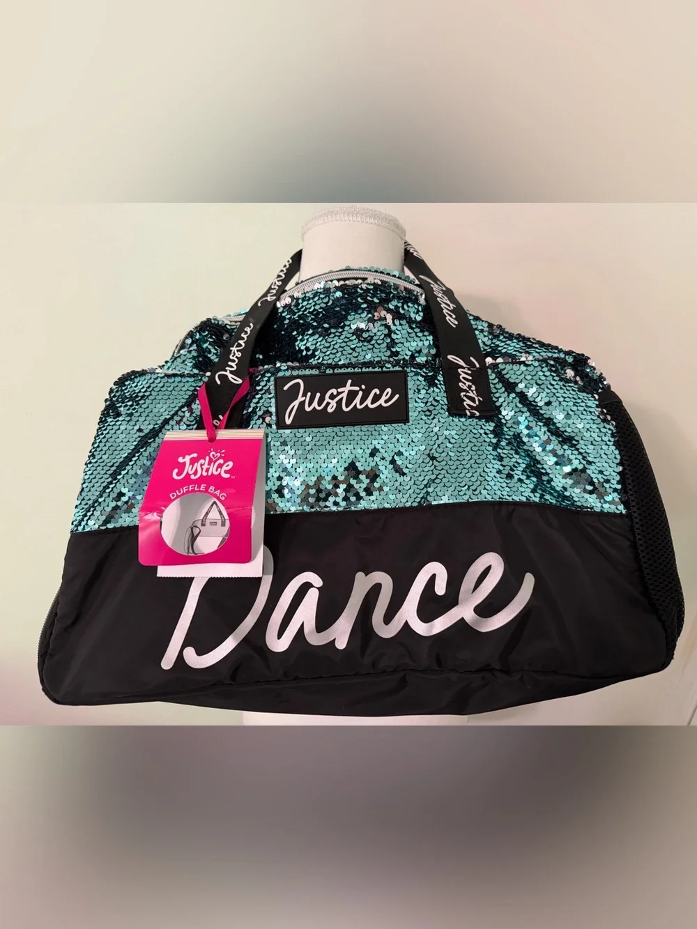 Justice Teal Sequin Dance Duffle Bag